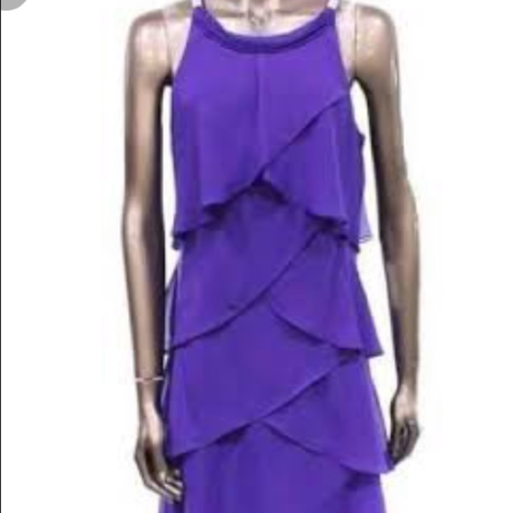 Purple chiffon cocktail dress
